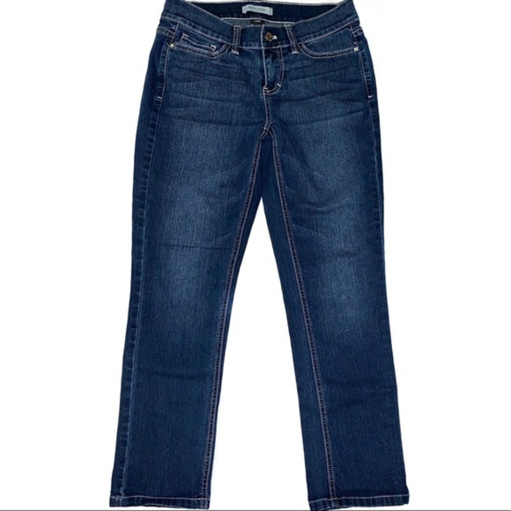 White House Black Market 2 blue cropped jean pants
